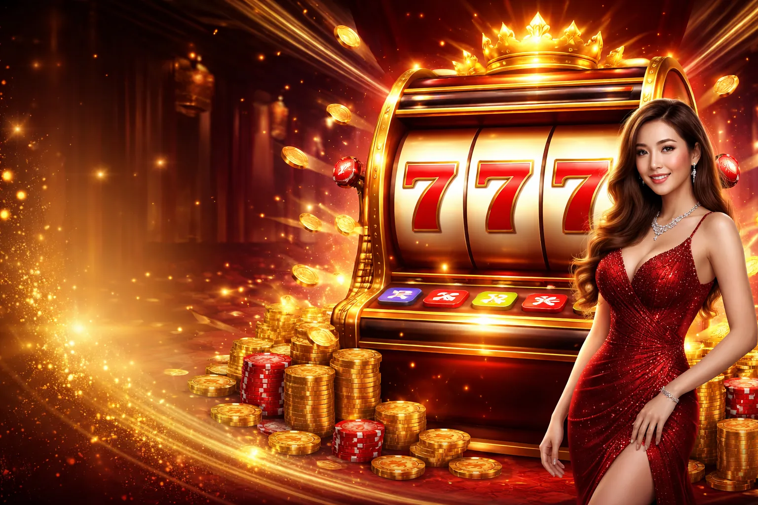 Hình ảnh chính của trang trò chơi slot f168 đăng nhập với các máy đánh bạc và biểu tượng jackpot rực rỡ
